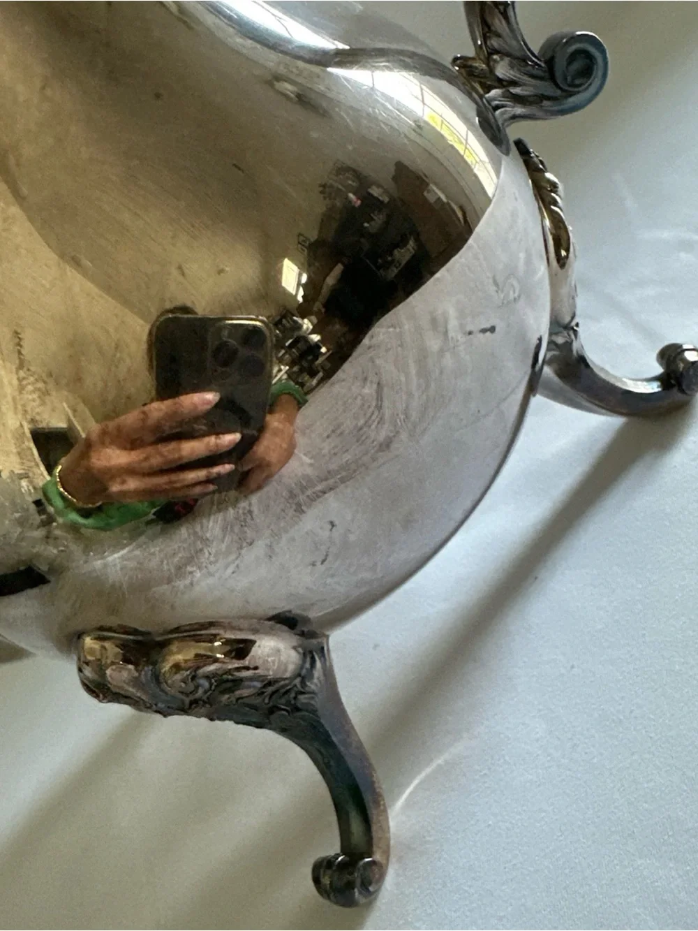 Christofle coffee or tea pot silver plated marly pattern 8”